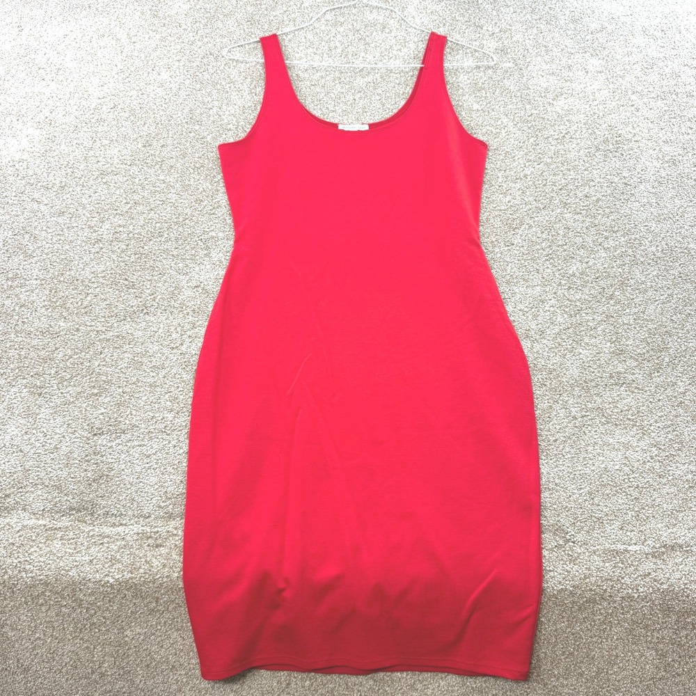 Charlotte Russe Red Sleeveless Scoop Neck Bodycon Dress Womens Large Tank